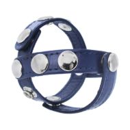 Picture of Blue Leather Cock and Ball Harness