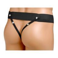 Picture of Hollow Silicone Strap On Dildo with Elastic Straps - Black