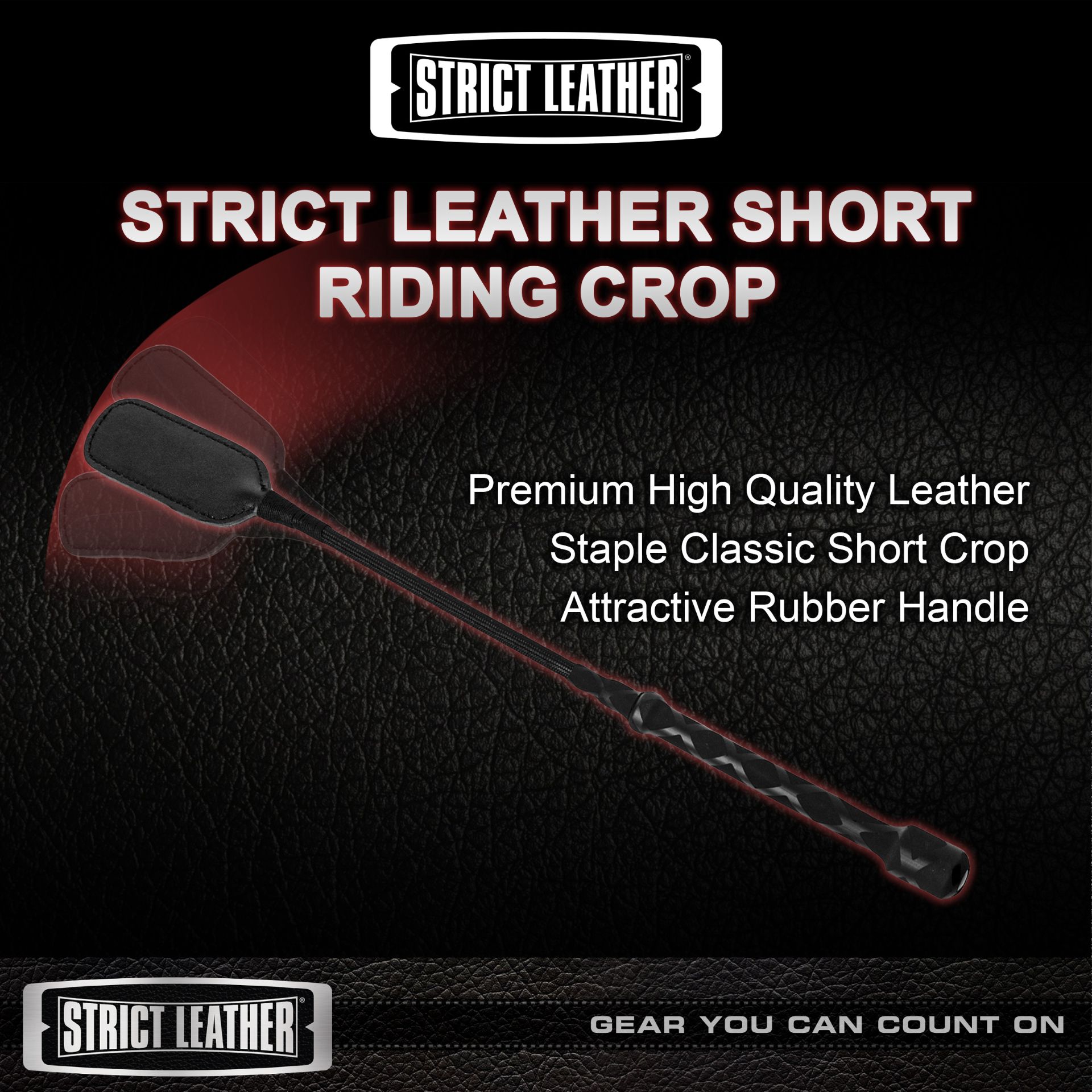 Adult Rose | Strict Leather Short Riding Crop