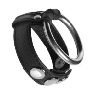 Picture of Real Leather and Steel Cock and Ball Ring