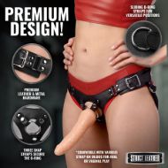 Picture of Leather Corset Back Strap On Dildo Harness