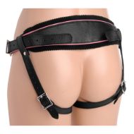 Picture of Low Rise Leather Strap On Dildo Harness with Pink Accents