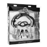 Picture of Mutiny Silicone O-Ring Gag with Nipple Clamps