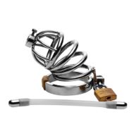 Picture of Stainless Steel Chastity Cage with Silicone Urethral Plug