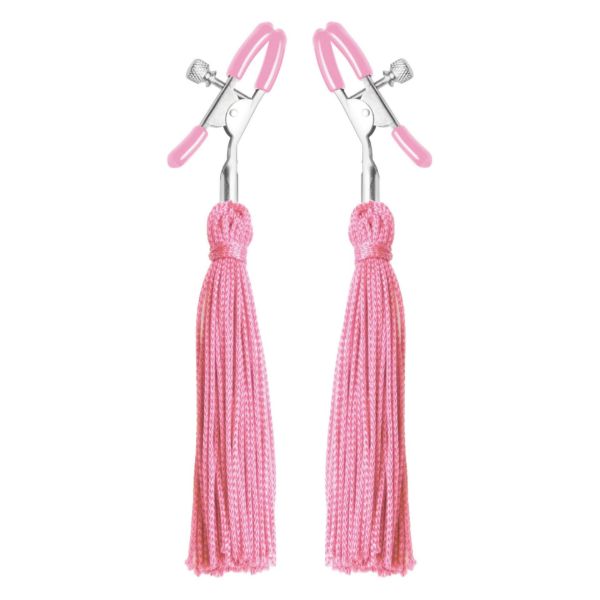 Picture of Tickle Me Pink Nipple Clamp Tassels