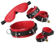 Picture of Red Premium Leather Bondage Essentials Kit