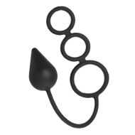 Picture of Triple Threat Silicone Tri Cock Ring with Anal Plug