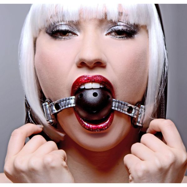 Picture of Platinum Bound Gagged Breathable Ball Gag