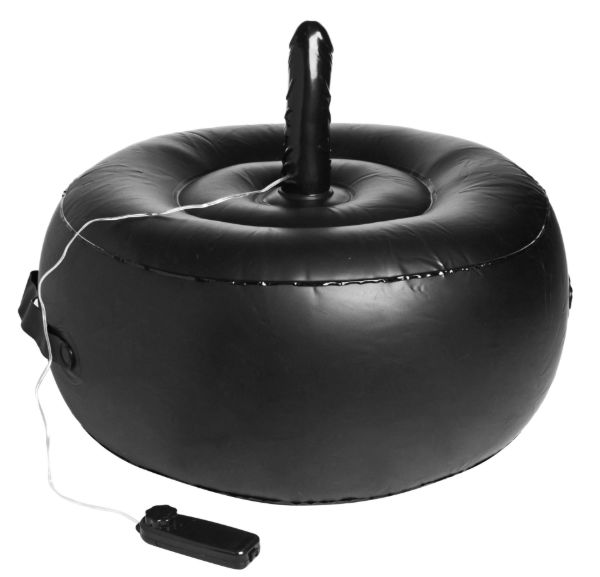 Picture of Sit-and-Ride Inflatable Seat with Vibrating Dildo - Black
