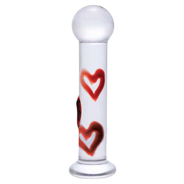 Picture of Lil Hearts Glass Plug with Raised Heart Texture