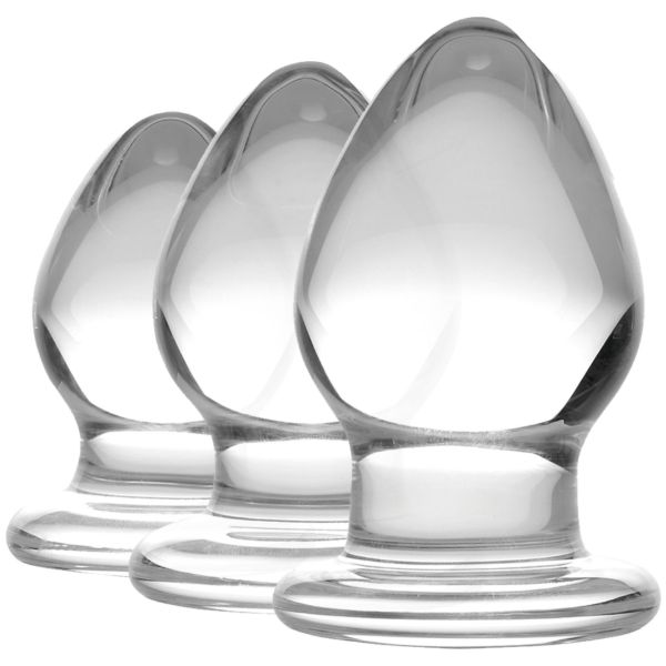 Picture of Triplets 3 Piece Glass Anal Plug Kit