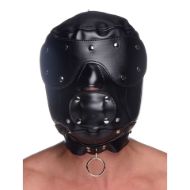Picture of Muzzled Universal BDSM Hood with Removable Muzzle