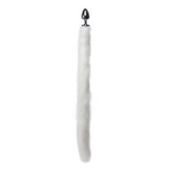 Picture of Extra Long Mink Tail Metal Anal Plug- White