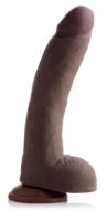 Picture of 10 Inch Ultra Real Dual Layer Suction Cup Dildo- Dark Skin Tone