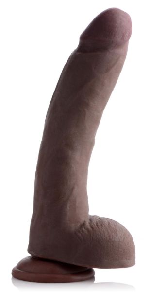Picture of 10 Inch Ultra Real Dual Layer Suction Cup Dildo- Dark Skin Tone