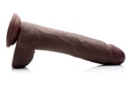 Picture of 10 Inch Ultra Real Dual Layer Suction Cup Dildo- Dark Skin Tone