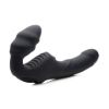 Picture of Slim Rider Ribbed Vibrating Silicone Strapless Strap On