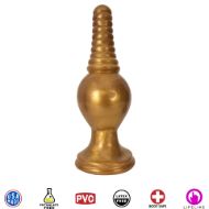 Picture of The King Ribbed Tip Anal Plug â€“ Gold