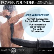 Picture of Power Pounder Vibrating and Thrusting Silicone Dildo - Black