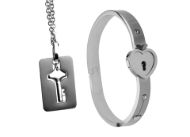 Picture of Cuffed Locking Bracelet and Key Necklace