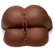 Picture of Vibrating Double Ass and Pussy Masturbator - Brown