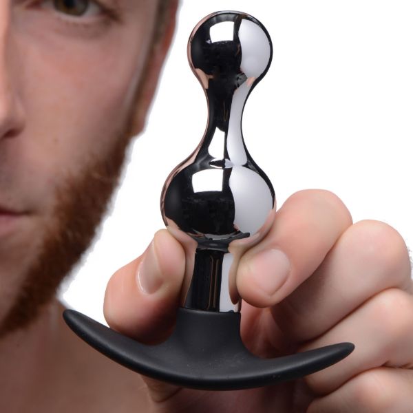 Picture of Dark Drop Metal and Silicone Beaded Anal Plug