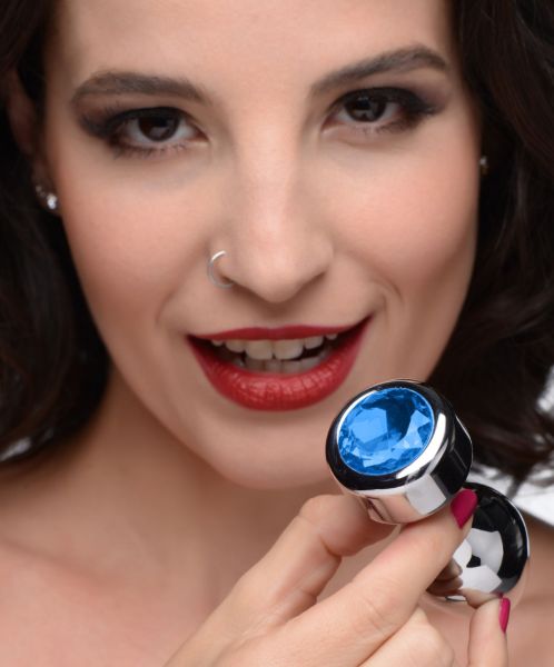 Picture of Blue Gem Weighted Anal Plug - Medium