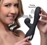 Picture of 10X Silicone Suction Rabbit Vibrator - Black