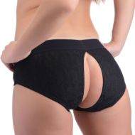 Picture of Lace Envy Black Crotchless Panty Harness - S-M