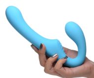 Picture of 10X Vibrating Silicone Strapless Strap-on - Blue