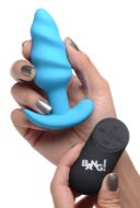 Picture of Remote Control 21X Vibrating Silicone Swirl Butt Plug - Blue