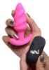 Picture of Remote Control 21X Vibrating Silicone Swirl Butt Plug - Pink