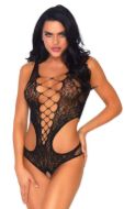 Picture of Black Lace Crotchless Teddy