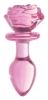 Picture of Pink Rose Glass Anal Plug - Medium