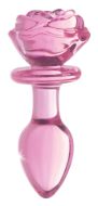 Picture of Pink Rose Glass Anal Plug - Medium