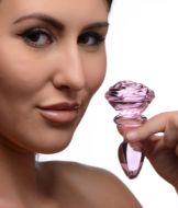 Picture of Pink Rose Glass Anal Plug - Small