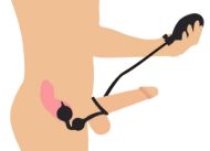 Picture of Devils Rattle Inflatable Silicone Anal Plug with Cock and Ball Ring