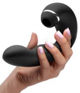 Picture of Shegasm 5 Star 10X Tapping G-Spot Silicone Vibrator with Suction - Black