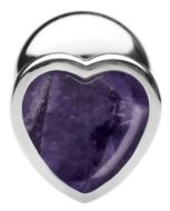 Picture of Genuine Amethyst Gemstone Heart Anal Plug - Medium