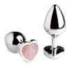 Picture of Authentic Rose Quartz Gemstone Heart Anal Plug - Medium