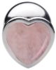 Picture of Authentic Rose Quartz Gemstone Heart Anal Plug - Medium
