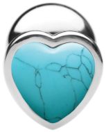 Picture of Authentic Turquoise Gemstone Heart Anal Plug - Medium