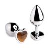 Picture of Authentic Tigers Eye Gemstone Heart Anal Plug - Large