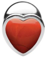 Picture of Authentic Red Jasper Gemstone Heart Anal Plug - Medium