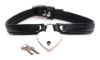 Picture of Heart Lock Leather Choker with Lock and Key - Black