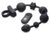Picture of 21X Dark Rattler Vibrating Silicone Anal Beads with Remote
