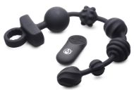 Picture of 21X Dark Rattler Vibrating Silicone Anal Beads with Remote