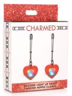 Picture of Silicone Light Up Heart Tweezer Nipple Clamps