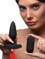 Picture of 28X Laser Heart Silicone Anal Plug with Remote â€“ Small