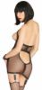 Picture of Wet Look Fishnet Bondage Garter Dress with Restraint Cuffs - Medium/Large